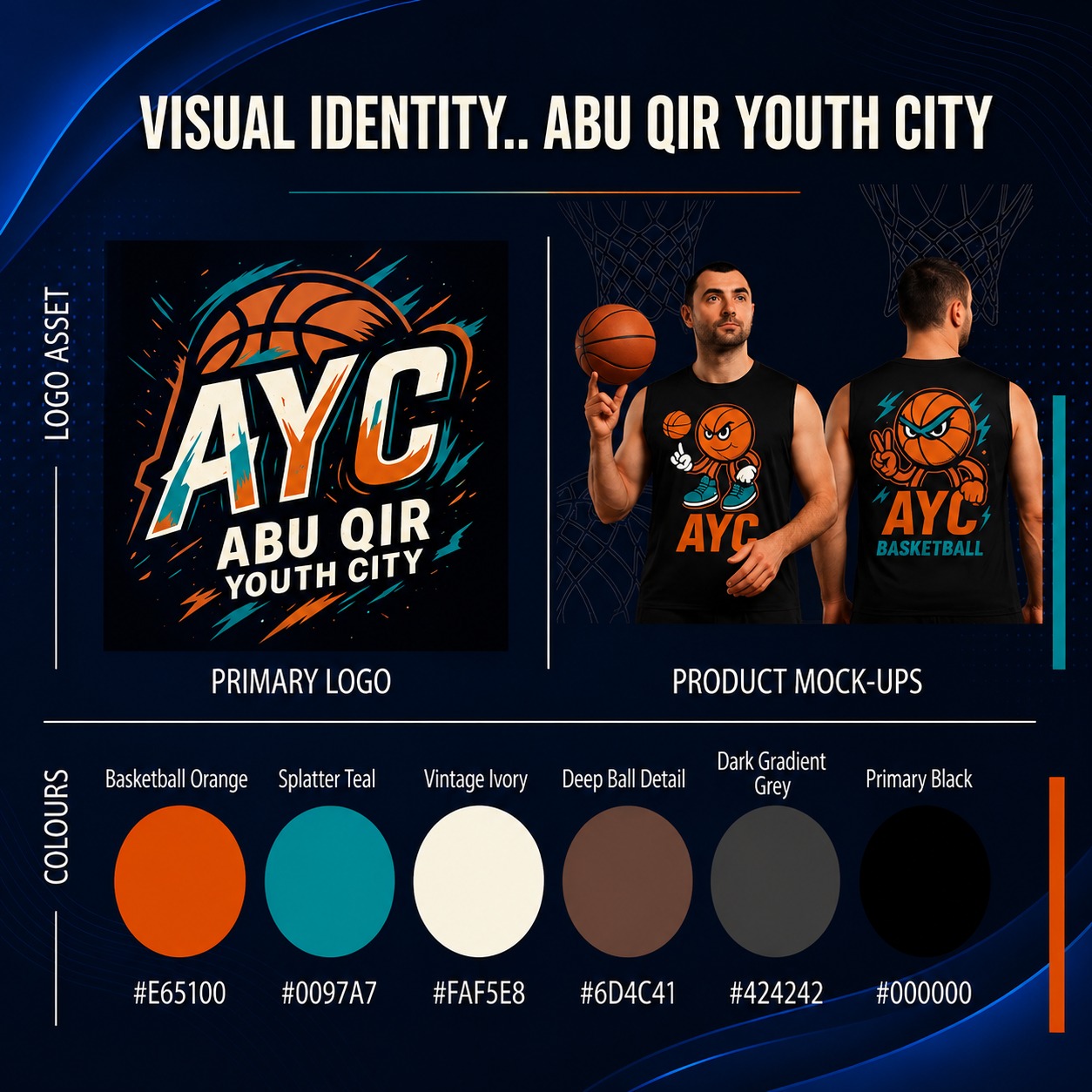 مدينة شباب أبو قير AYC — هوية بصرية